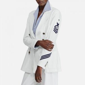 Ralph Lauren Collection White / Navy RL Admiral Nautical Blazer Jacket size 8